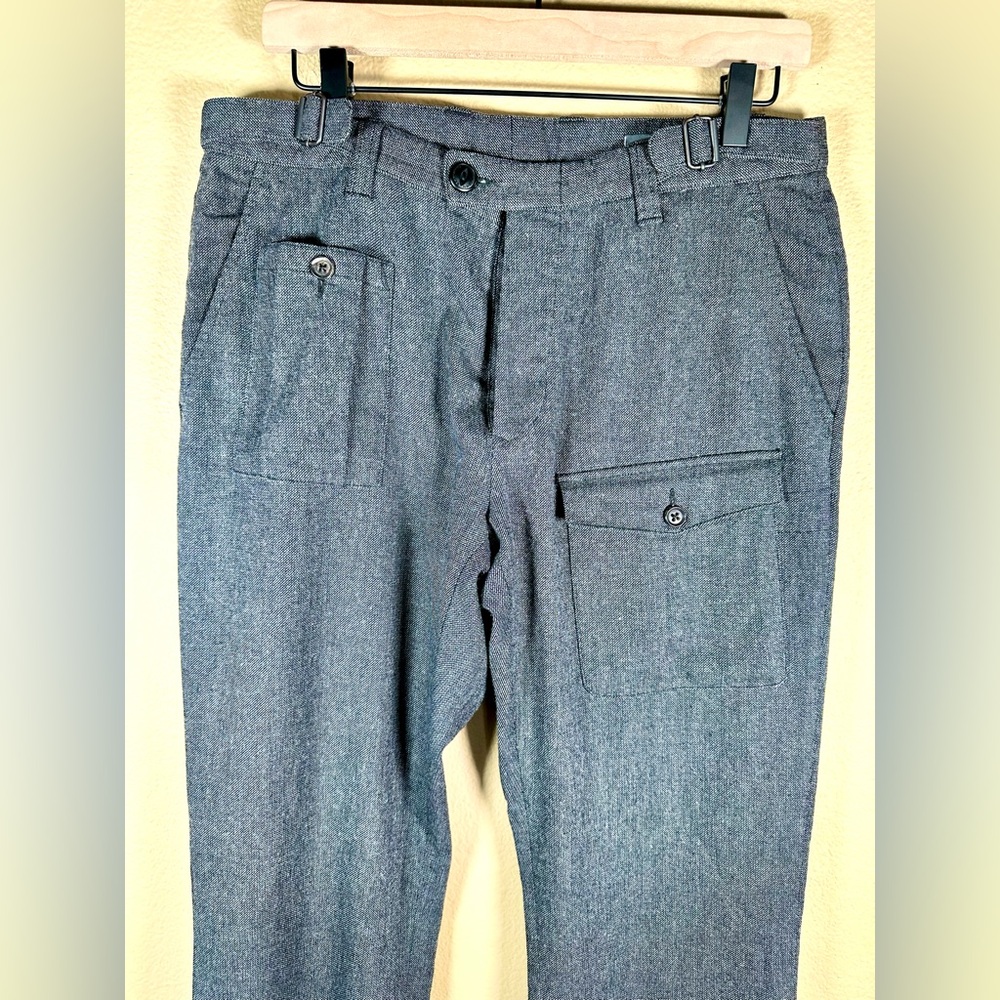 John Varvatos Men’s Gray Herringbone Tweed Cargo Style Pants US waist 32 - Picture 7 of 10